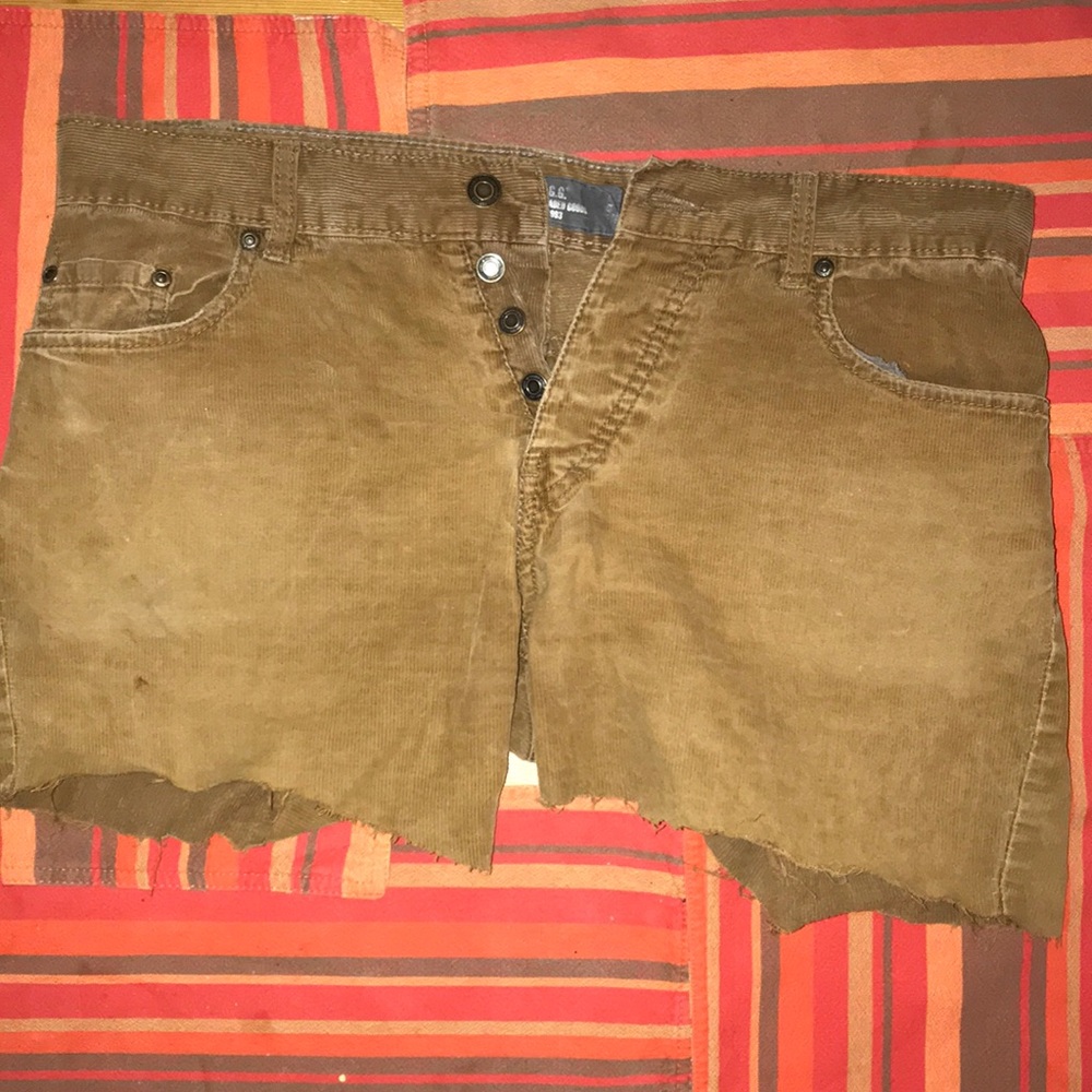 Corduroy cutoff shorts